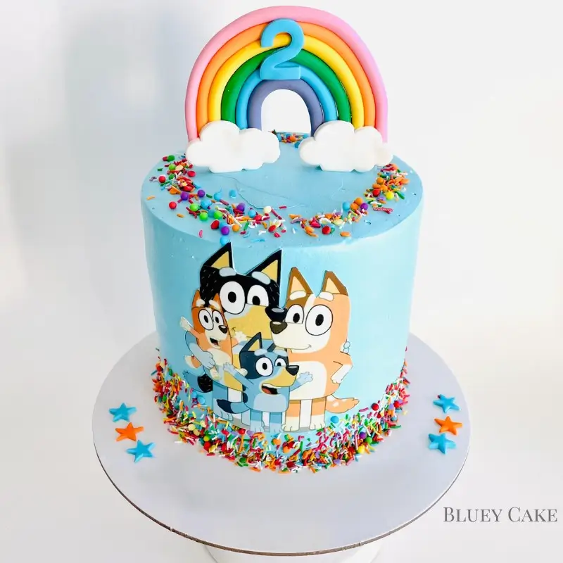 Adorable Bluey Cake for a 2nd Birthday