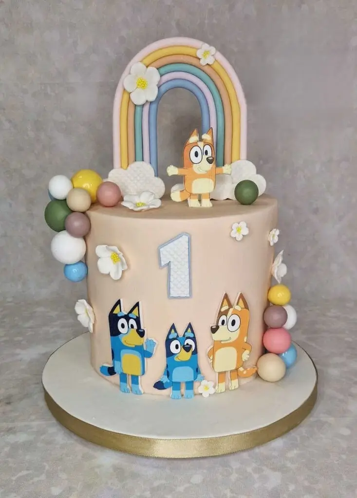 Cute Bluey Cake for a First Birthday