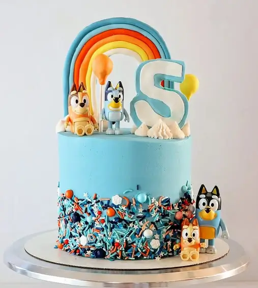 Fun Bluey Cake for a 5th Birthday