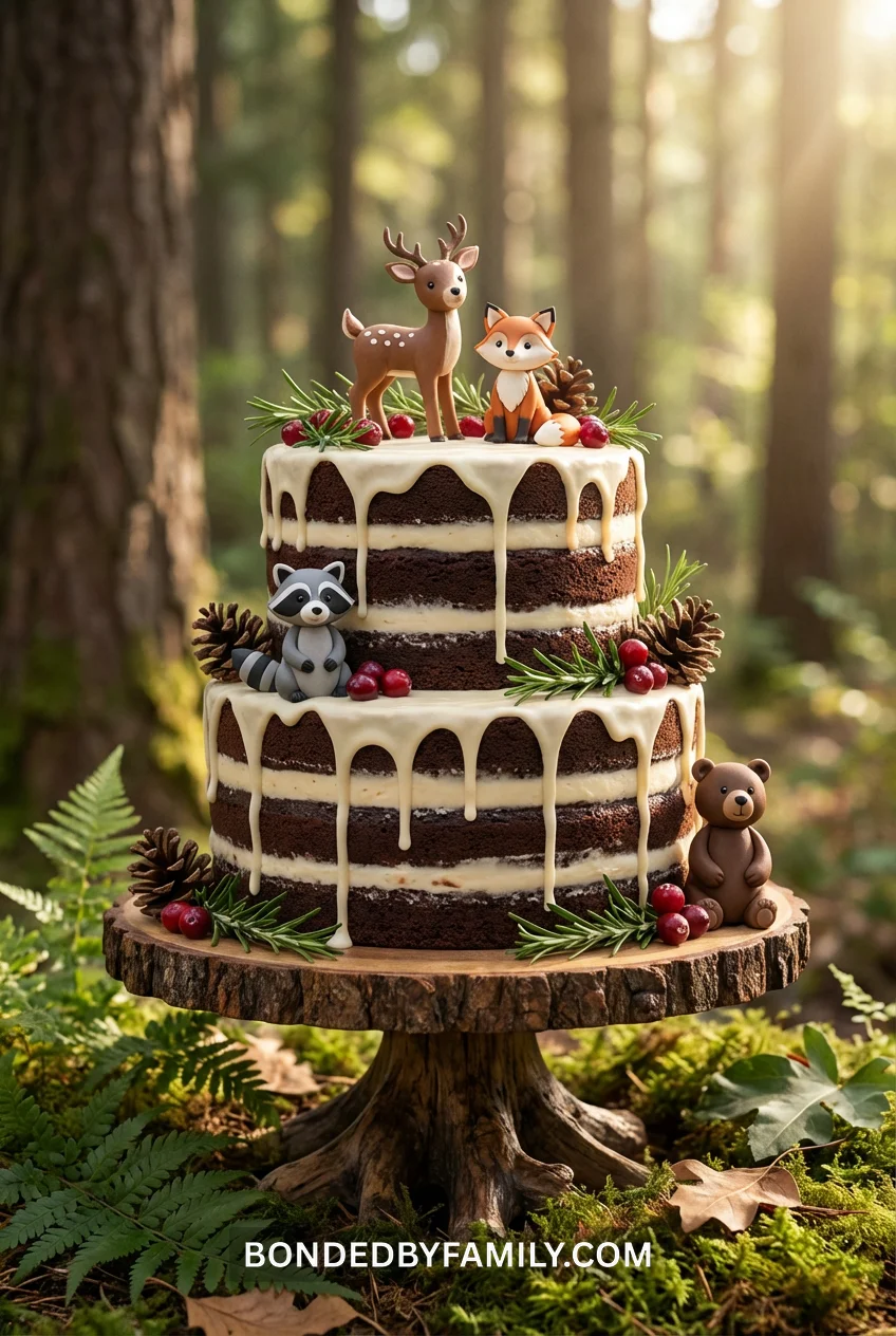 woodland baby shower theme cake ideas