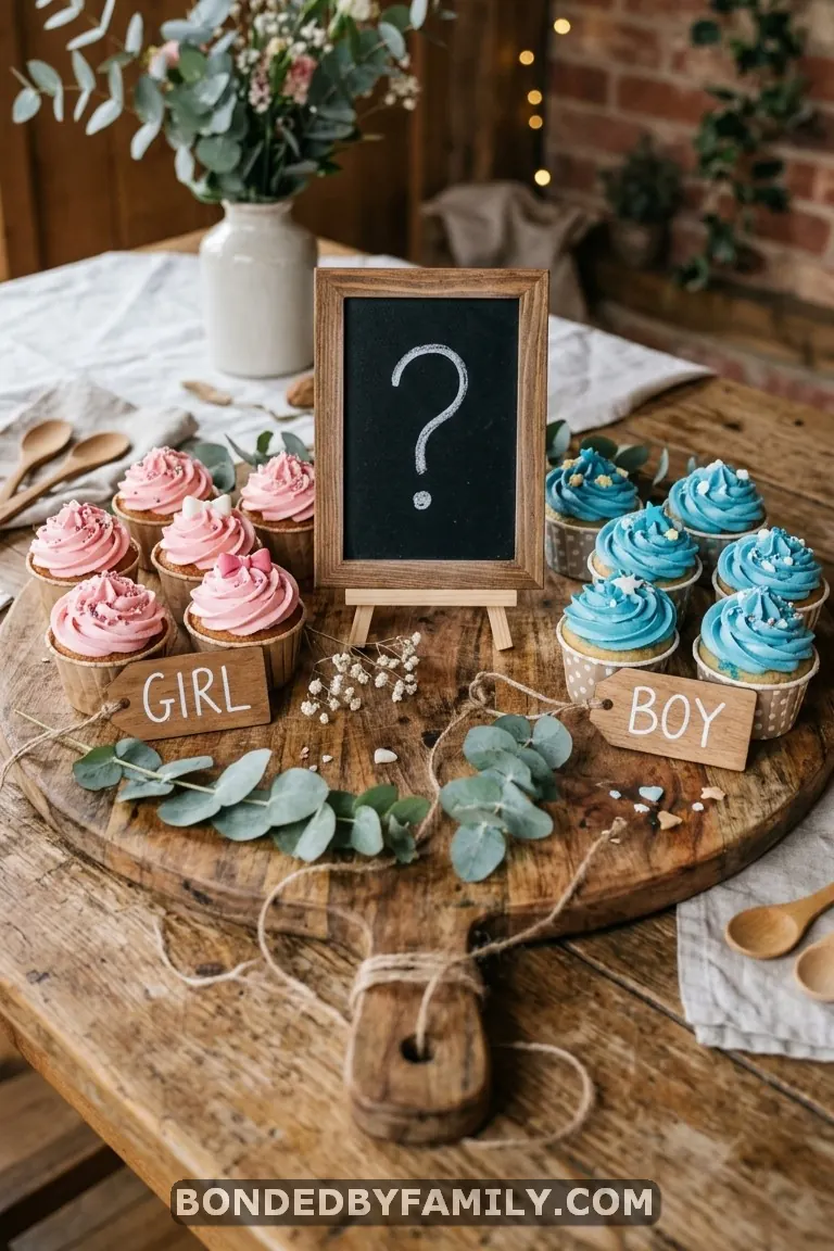 gender reveal cupcakes