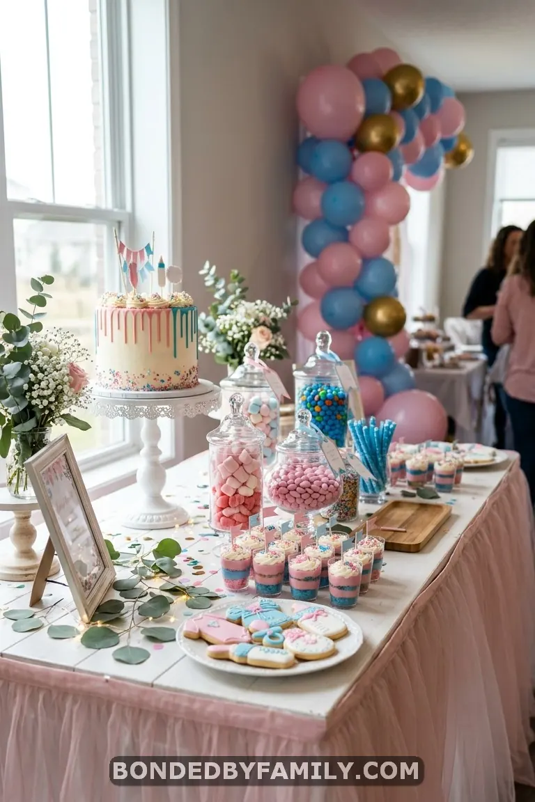 gender reveal food table