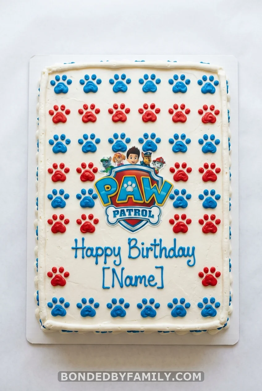 Paw Print Sheet Cake