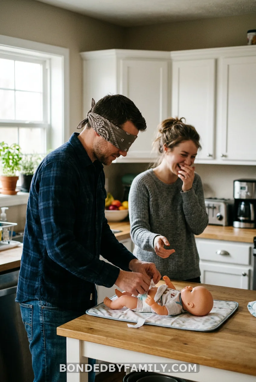 Blindfolded Diaper Change Race