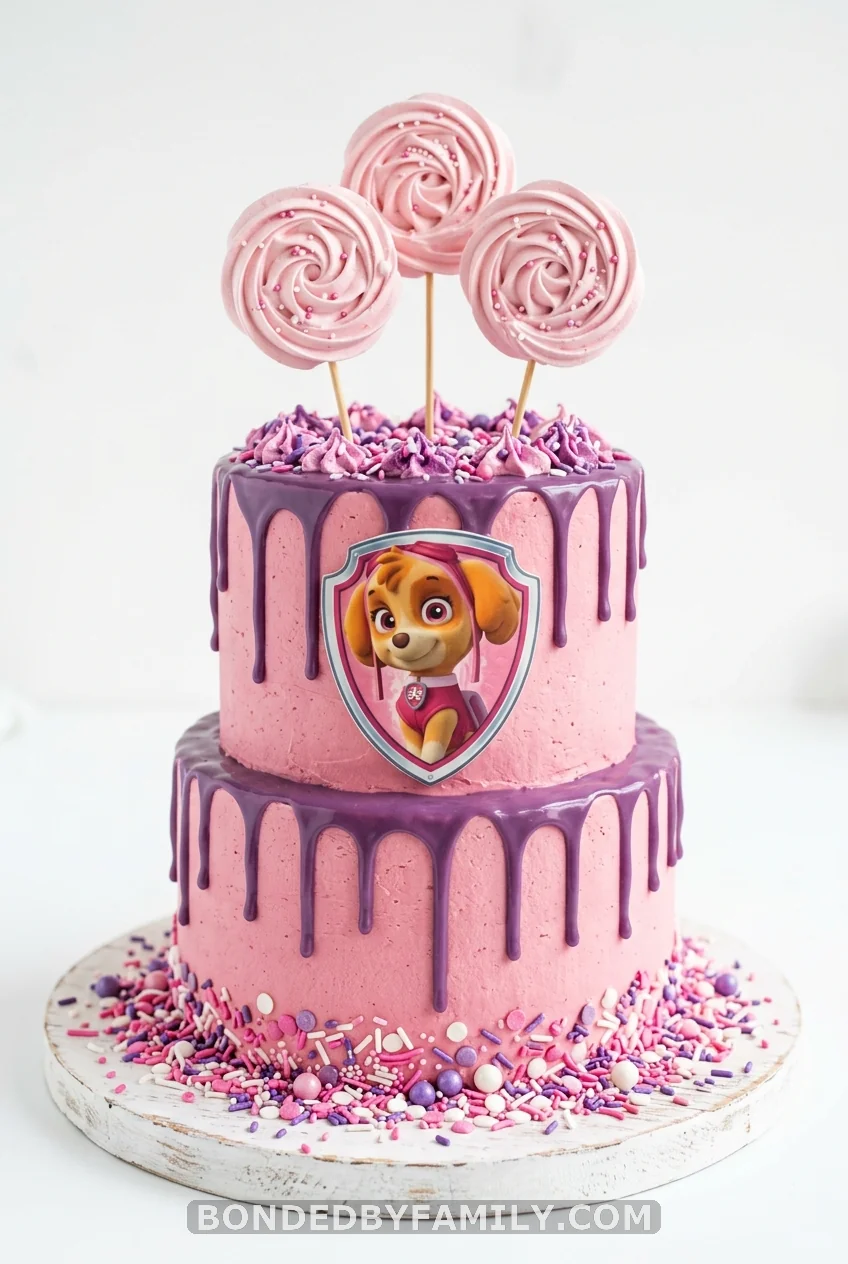 Skye Drip Cake with Meringue Pops