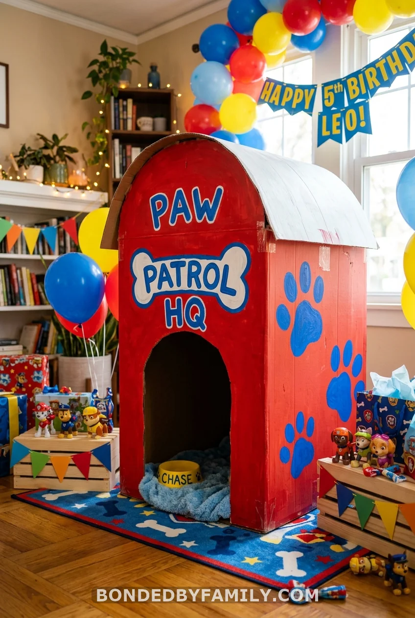 DIY Cardboard Doghouse Photo Prop