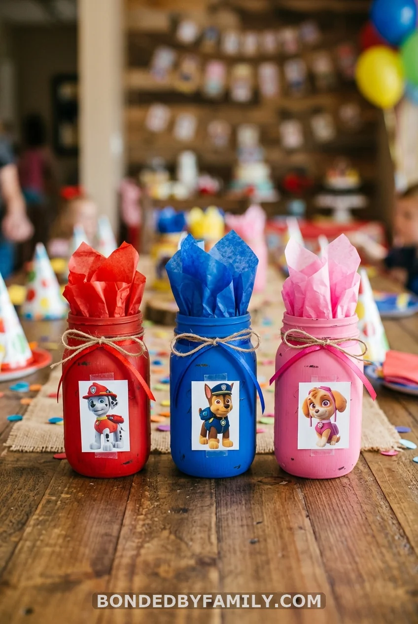 Mason Jar Character Vignette Centerpieces