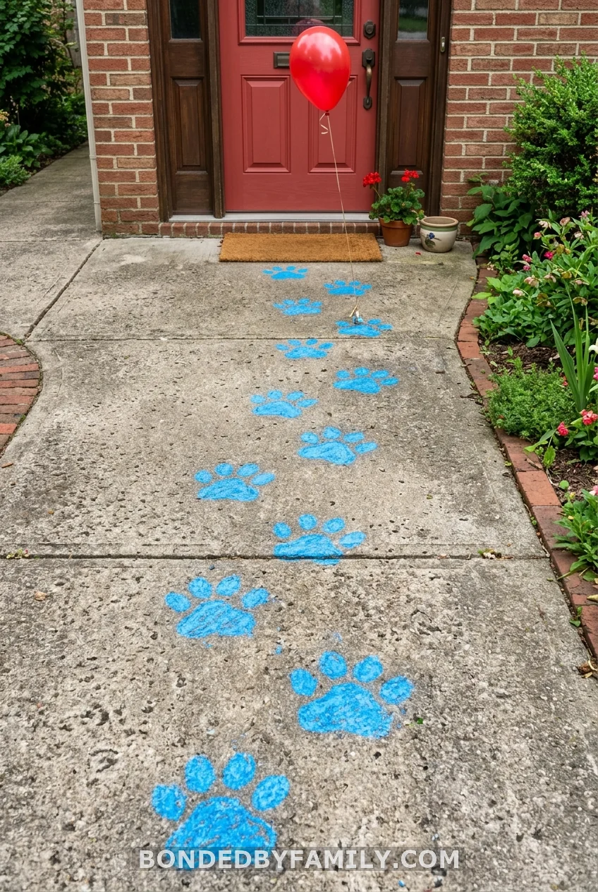 The Chalk Paw Print Trail