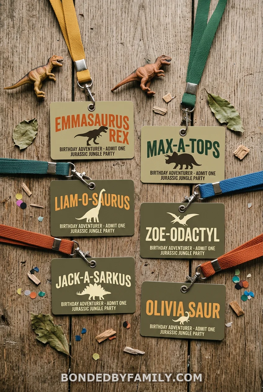 Custom Guest Entry Badges with Their Dino Name