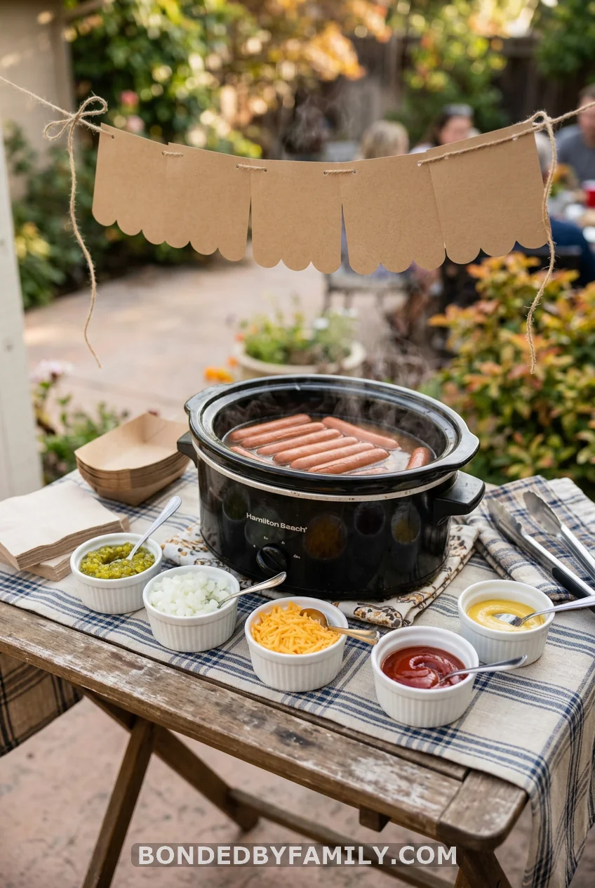 Slow Cooker Hot Dog Station