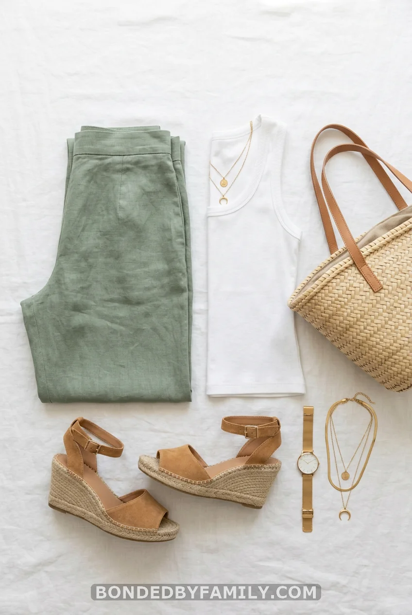 The Linen Wide-Leg Trousers Fitted Tank Setup