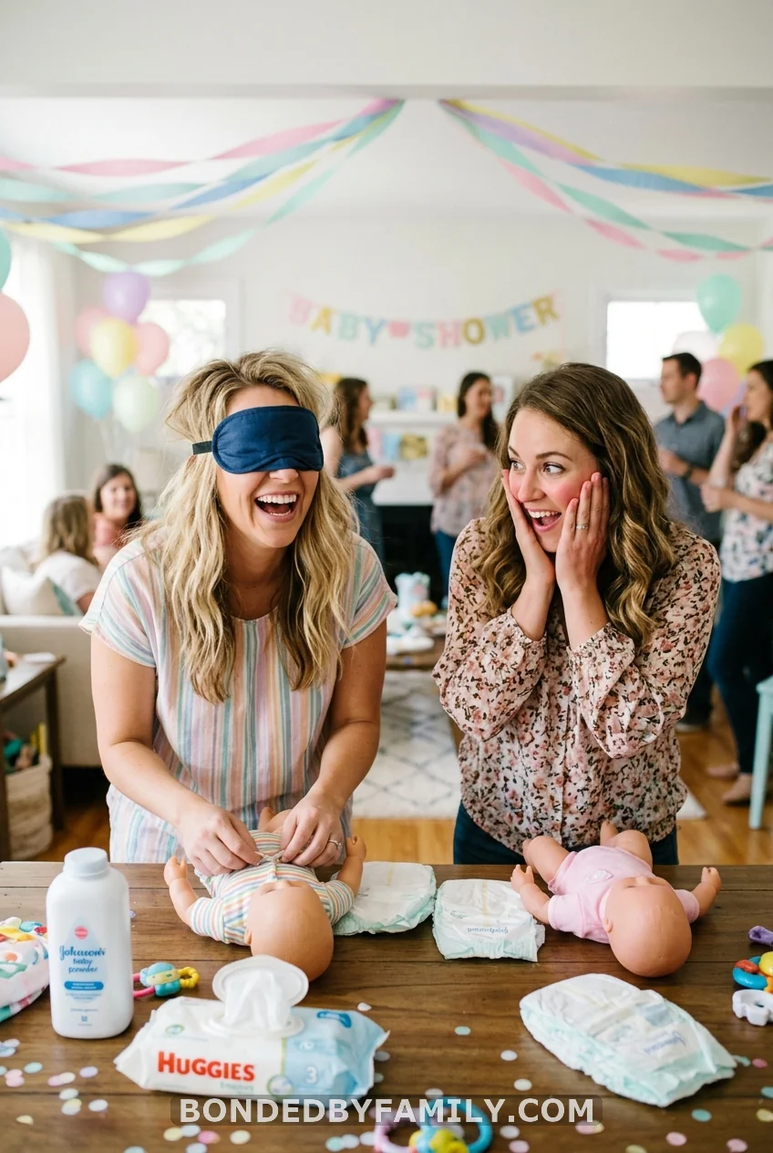 Blindfolded Diaper Change Race