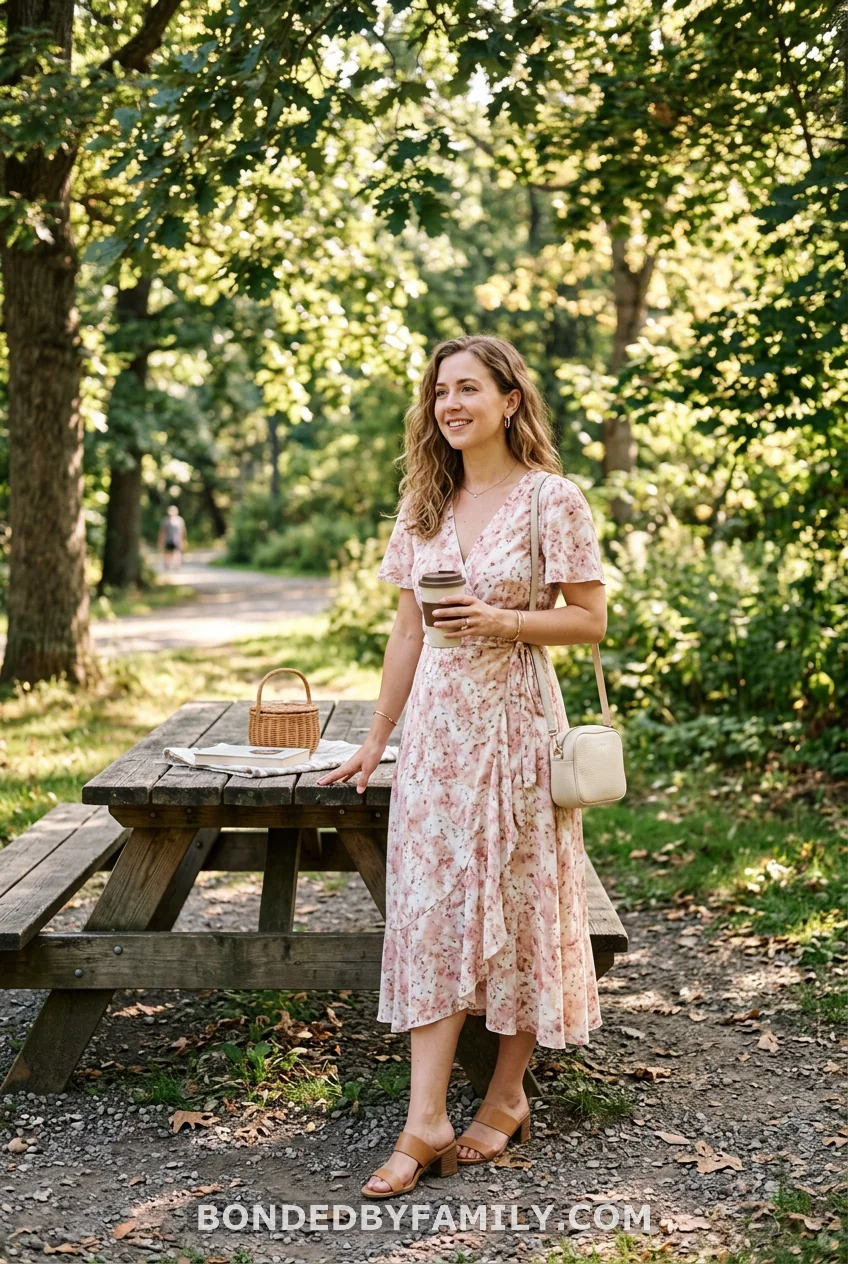 Floral Wrap Midi Dress