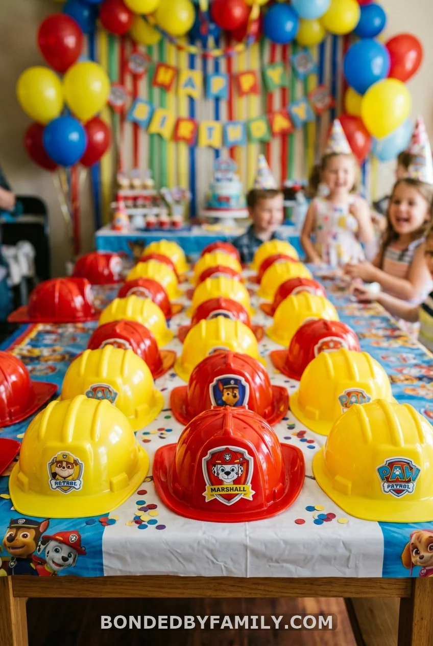 The Fire Hat and Construction Helmet Party Favor Station