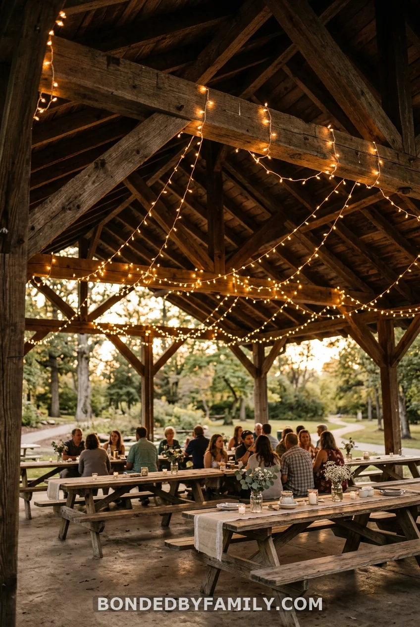 String Battery-Operated Lights Across the Roof Beams