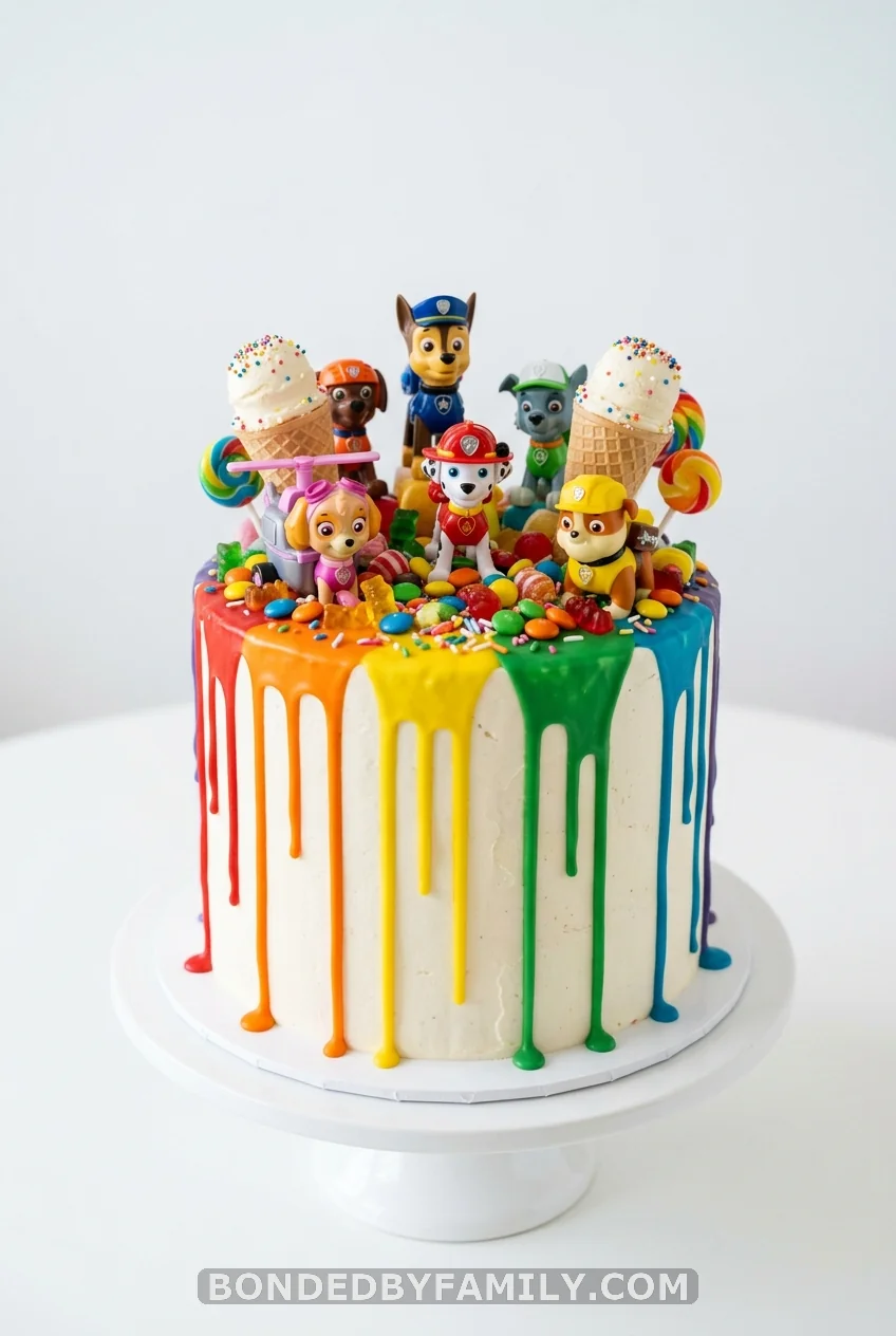 Paw Patrol Rainbow Drip Cake