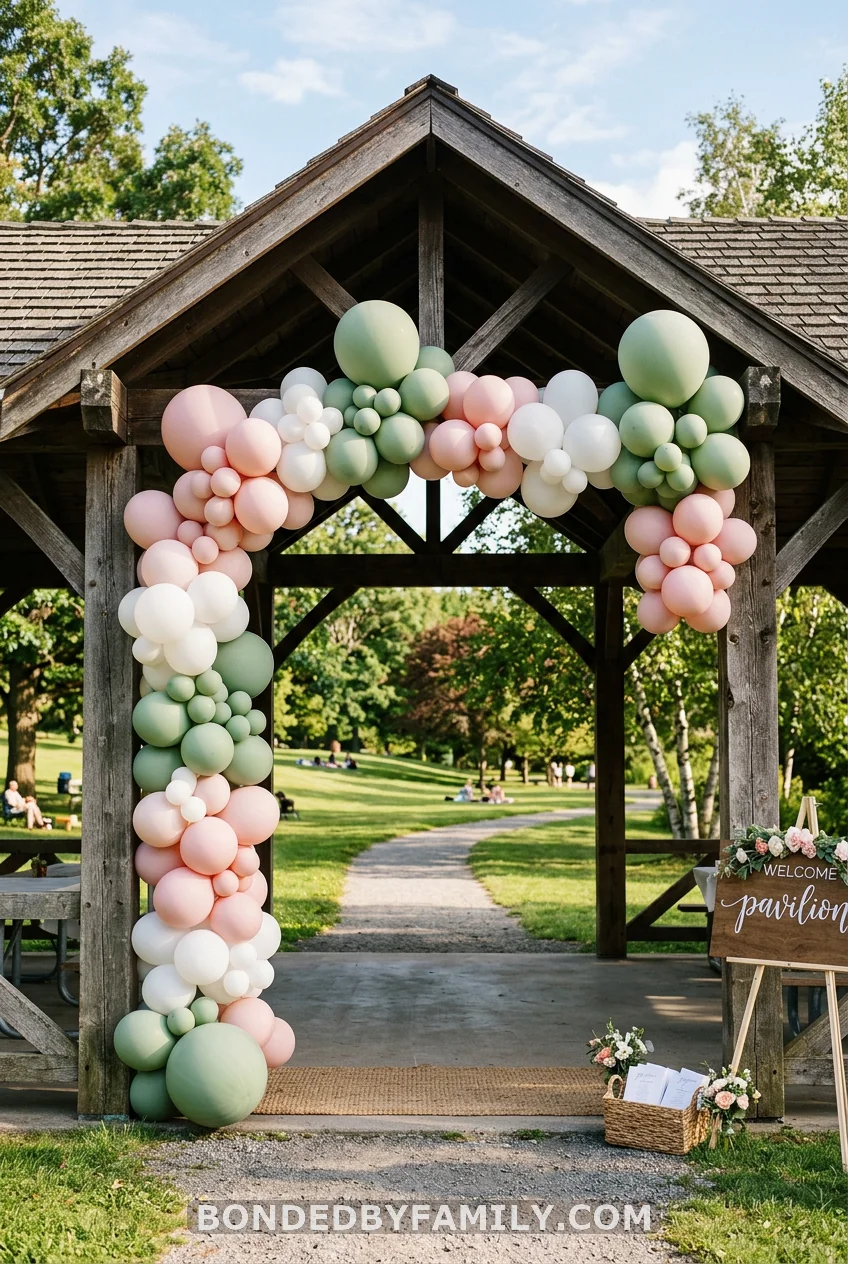 Set Up a Balloon Arch at the Shelter Entrance