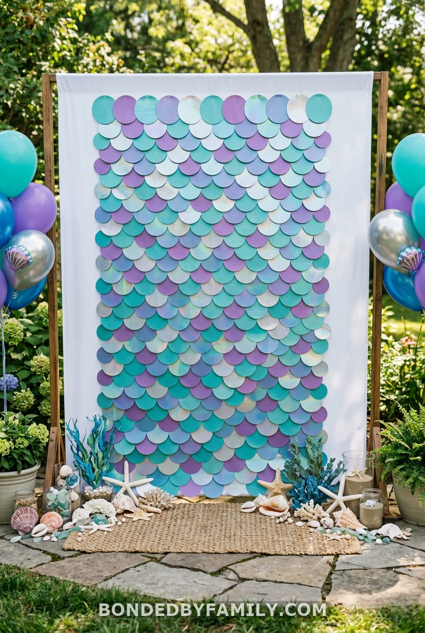 Mermaid Scale Balloon Photo Backdrop