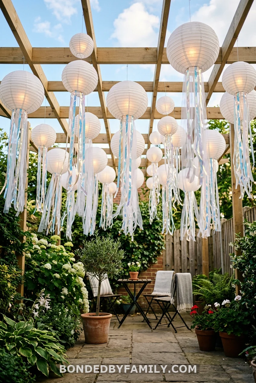 Jellyfish Lantern Canopy Over the Dining Area