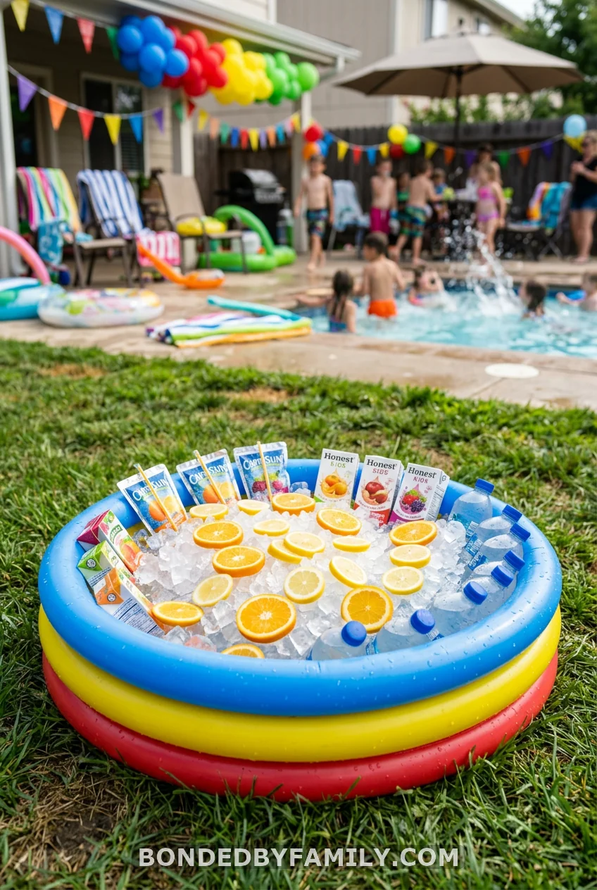 Kiddie Pool Drink Cooler Station