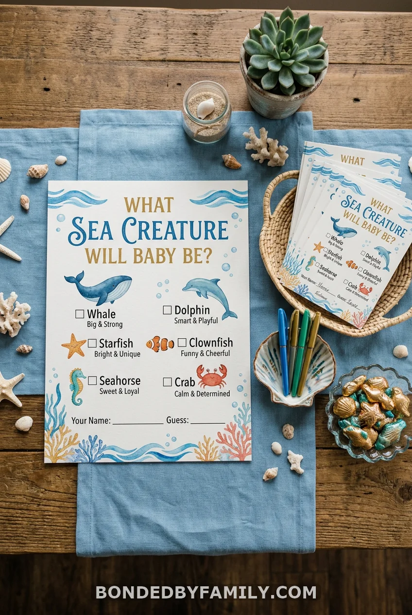 "What Will Baby Be?" Sea Creature Prediction Game