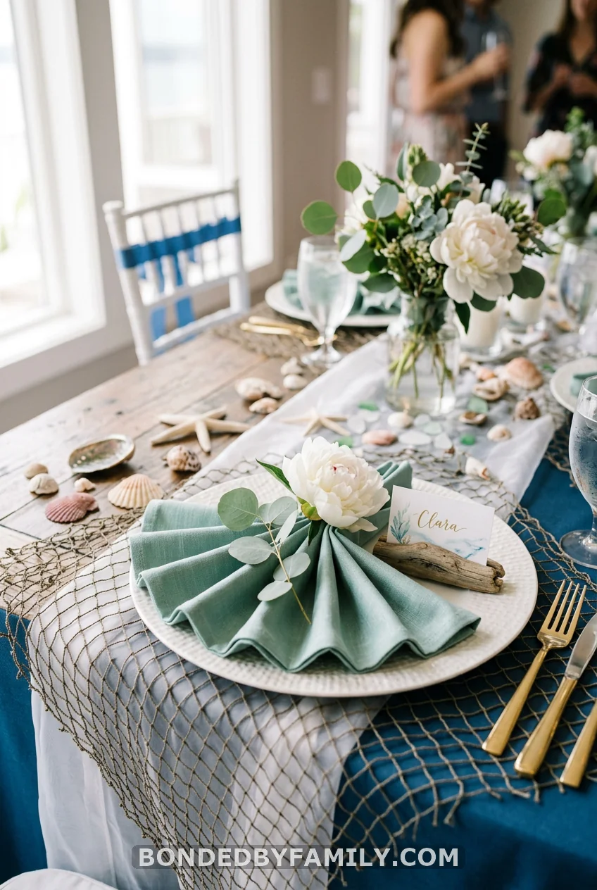Blue Ombre Linen Table Setting