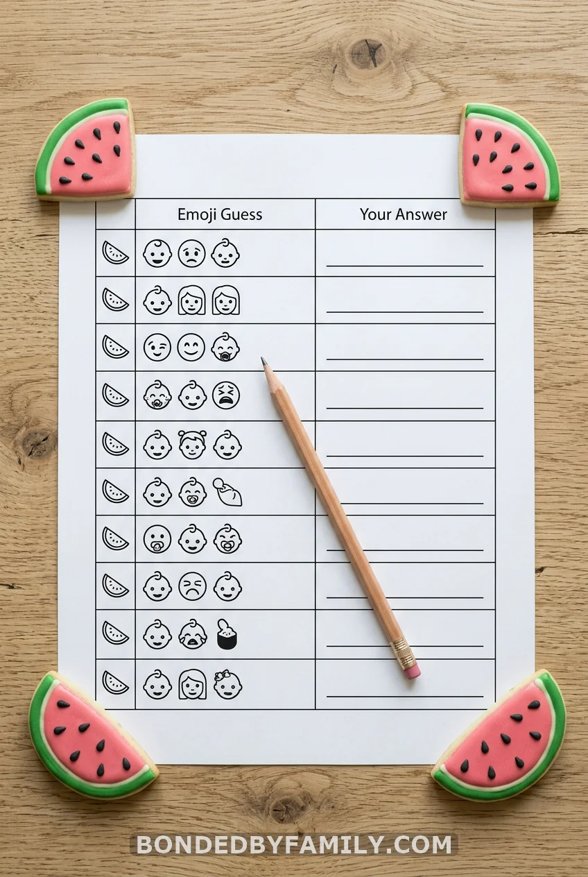 Watermelon Emoji Guessing Game (Printable)