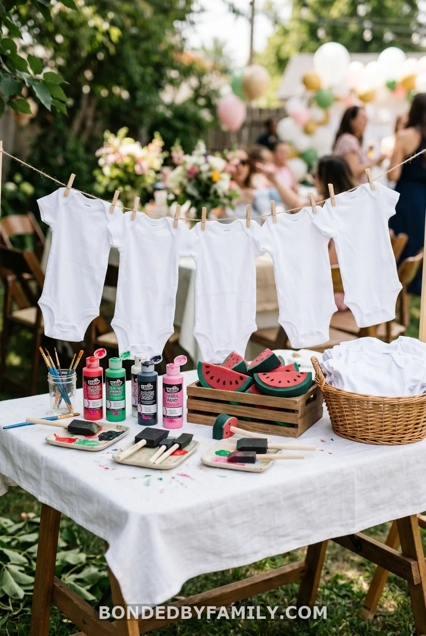 Watermelon-Themed Onesie Decorating Station