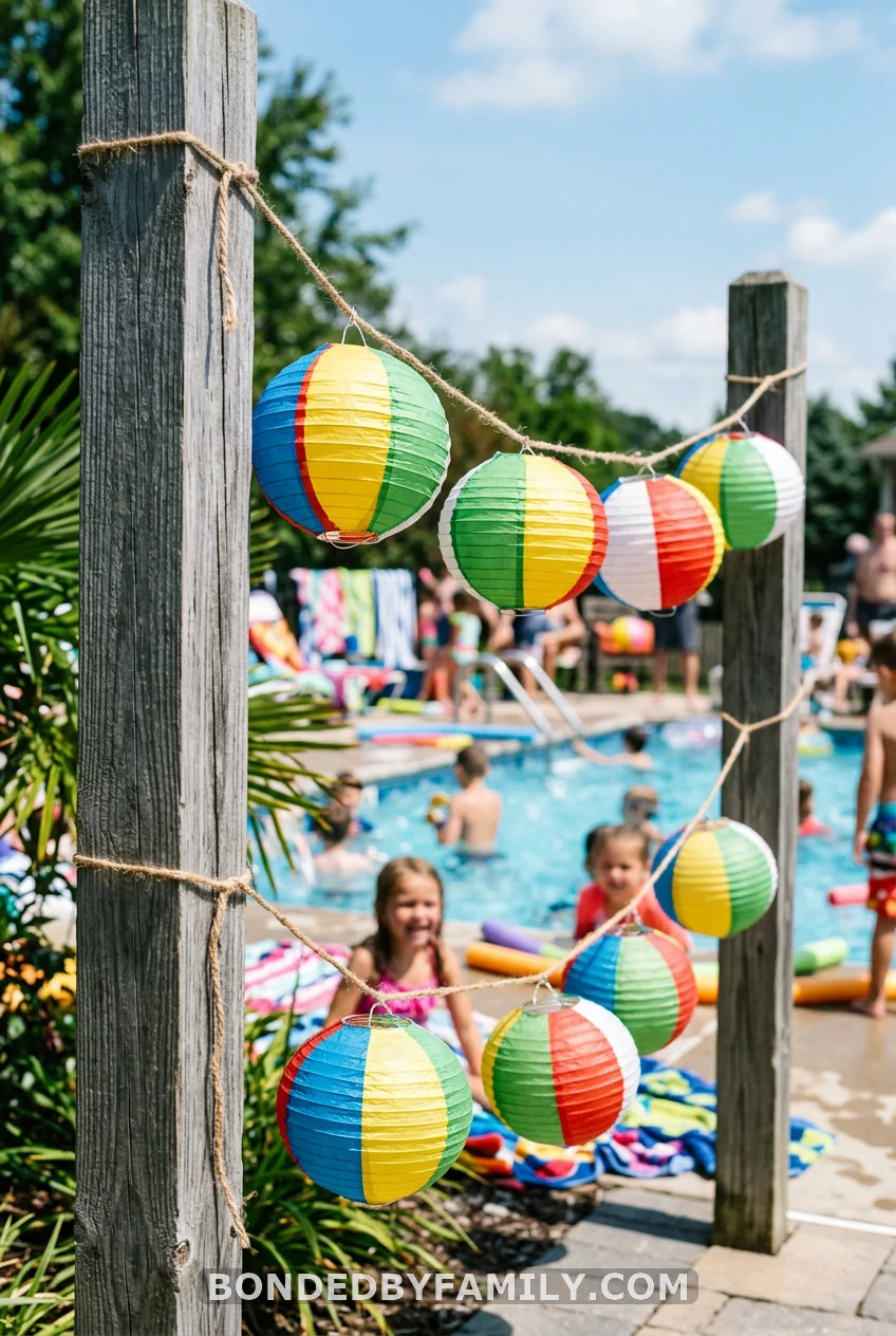 DIY Paper Beach Ball Lanterns