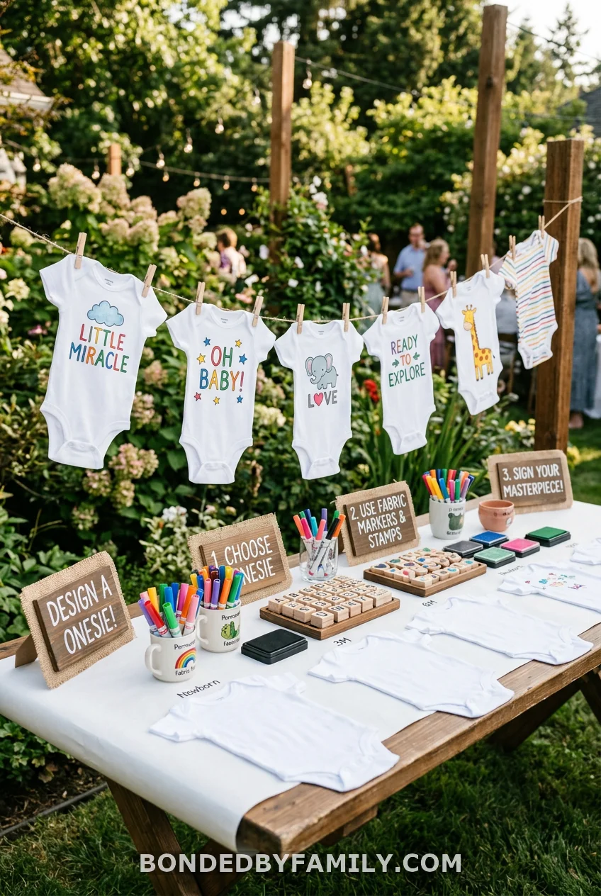 Outdoor Onesie Decorating Station
