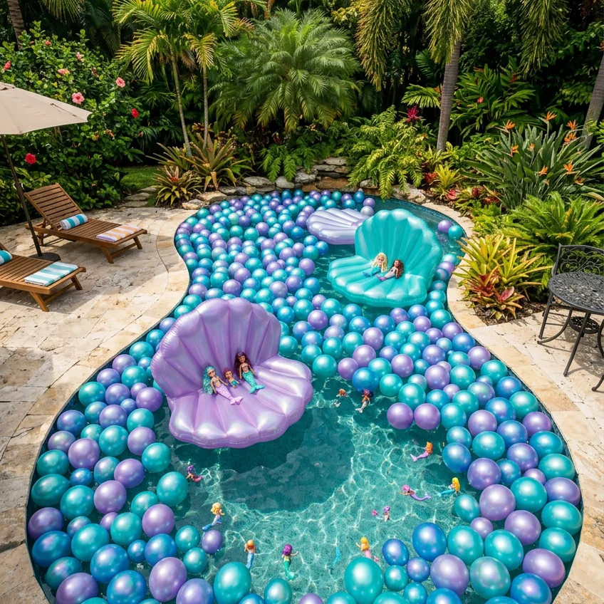 mermaid pool party ideas for kids featured image