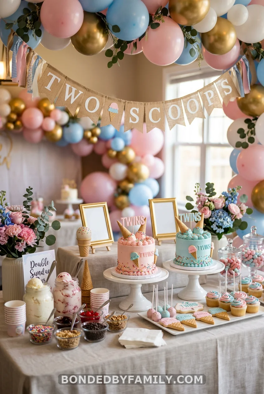 The "Two Scoops" Twin Baby Shower Twist