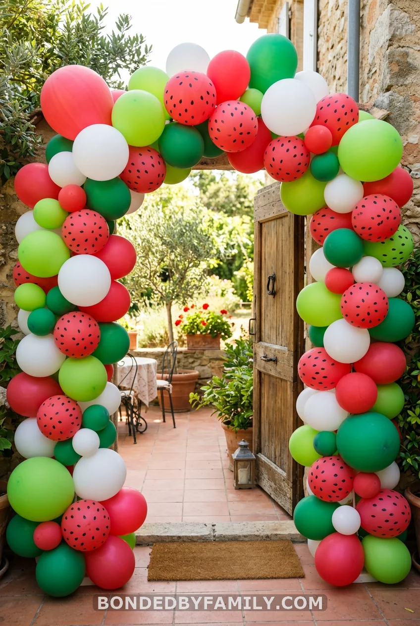 Watermelon Balloon Arch at the Entrance