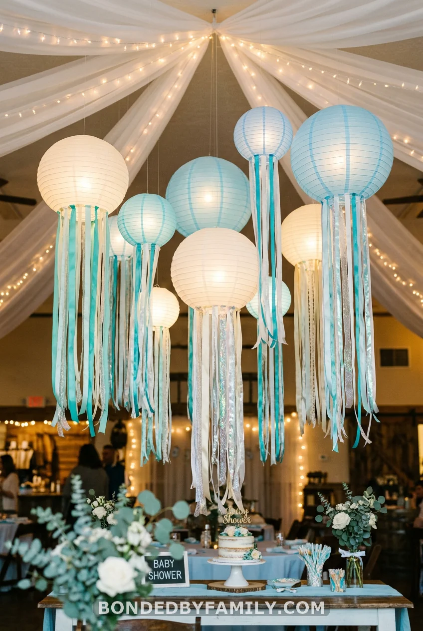 Paper Jellyfish Lantern Installation