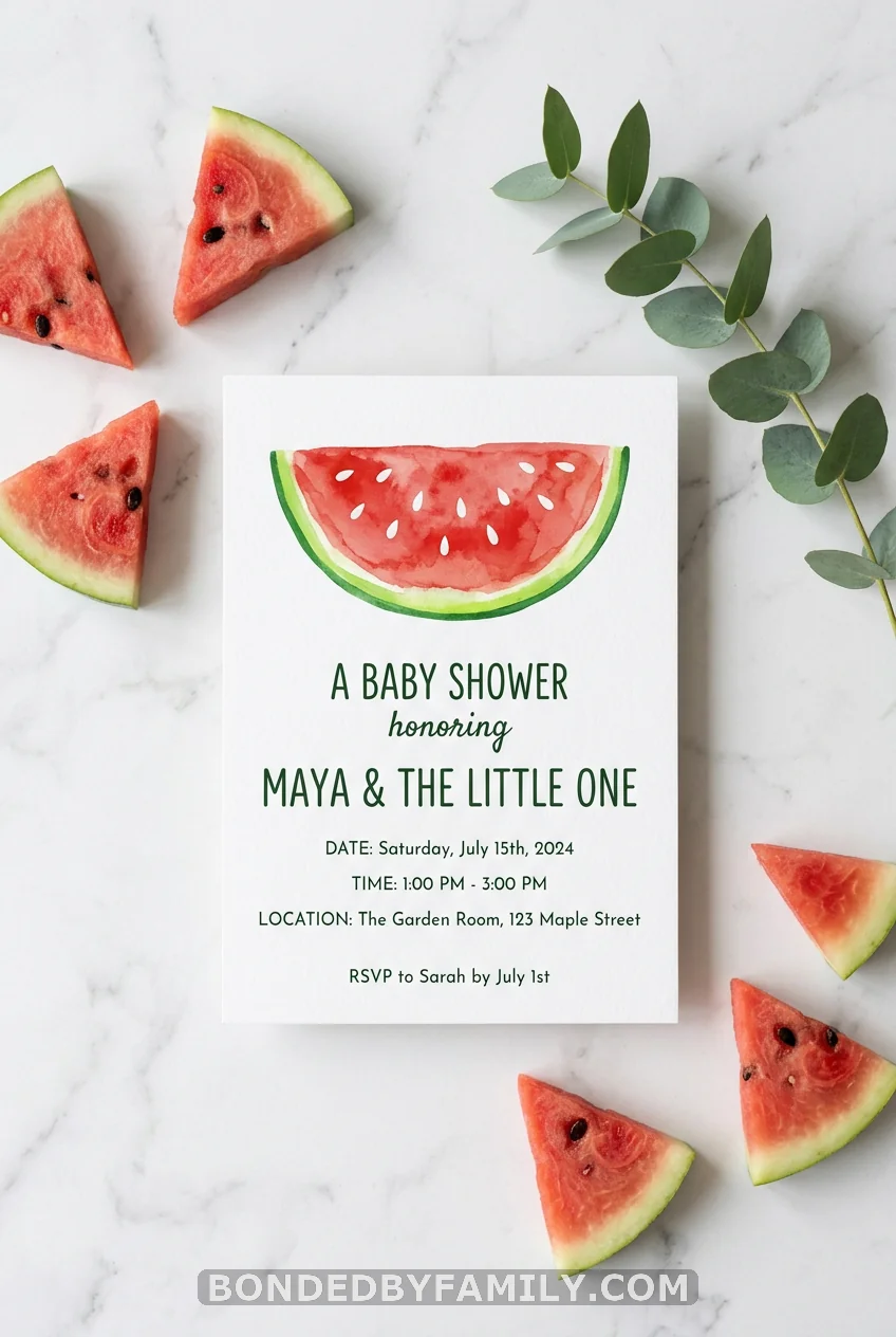 Watermelon Baby Shower Invitations (Digital Printed)