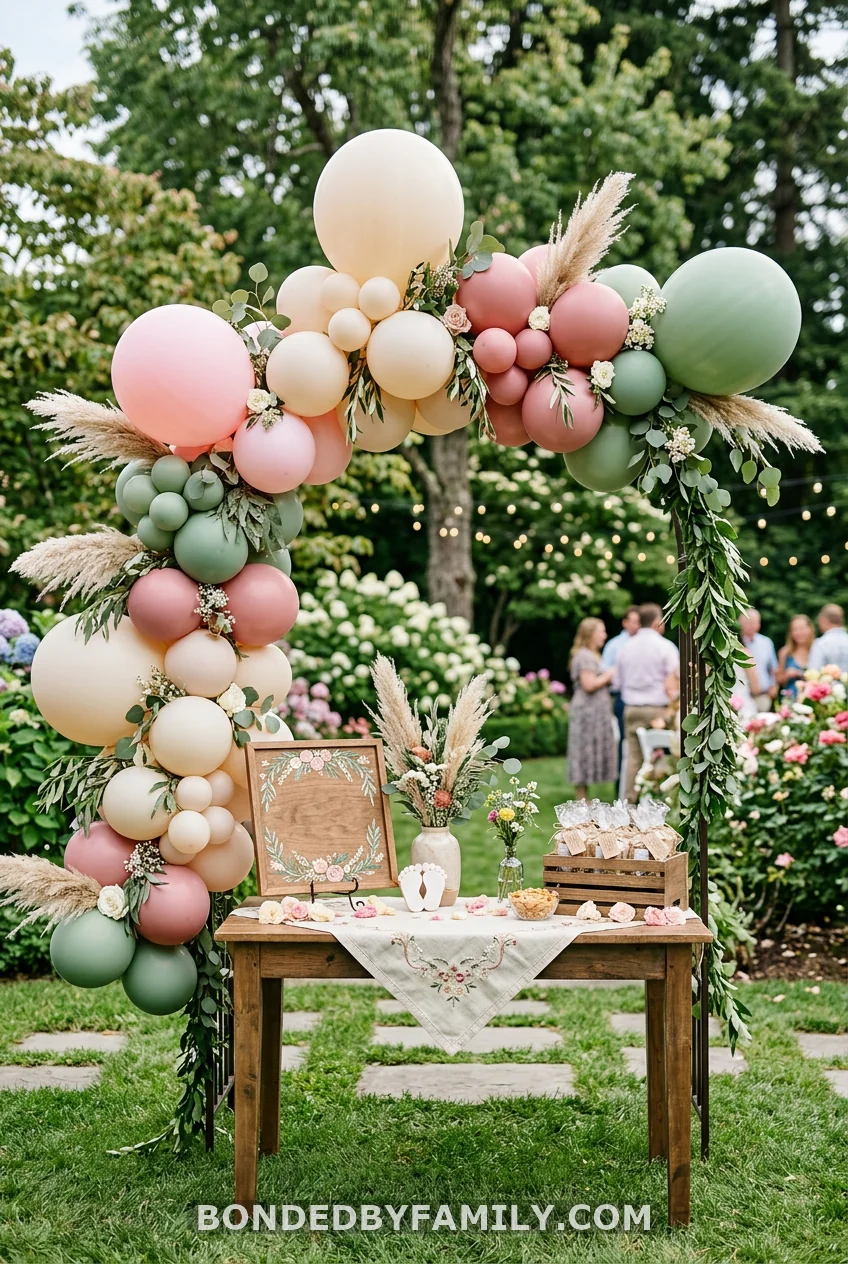 DIY Balloon Arch Over the Welcome Table