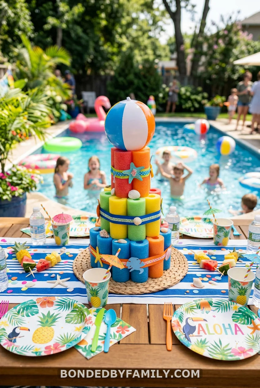 Pool Noodle Centerpiece Tower