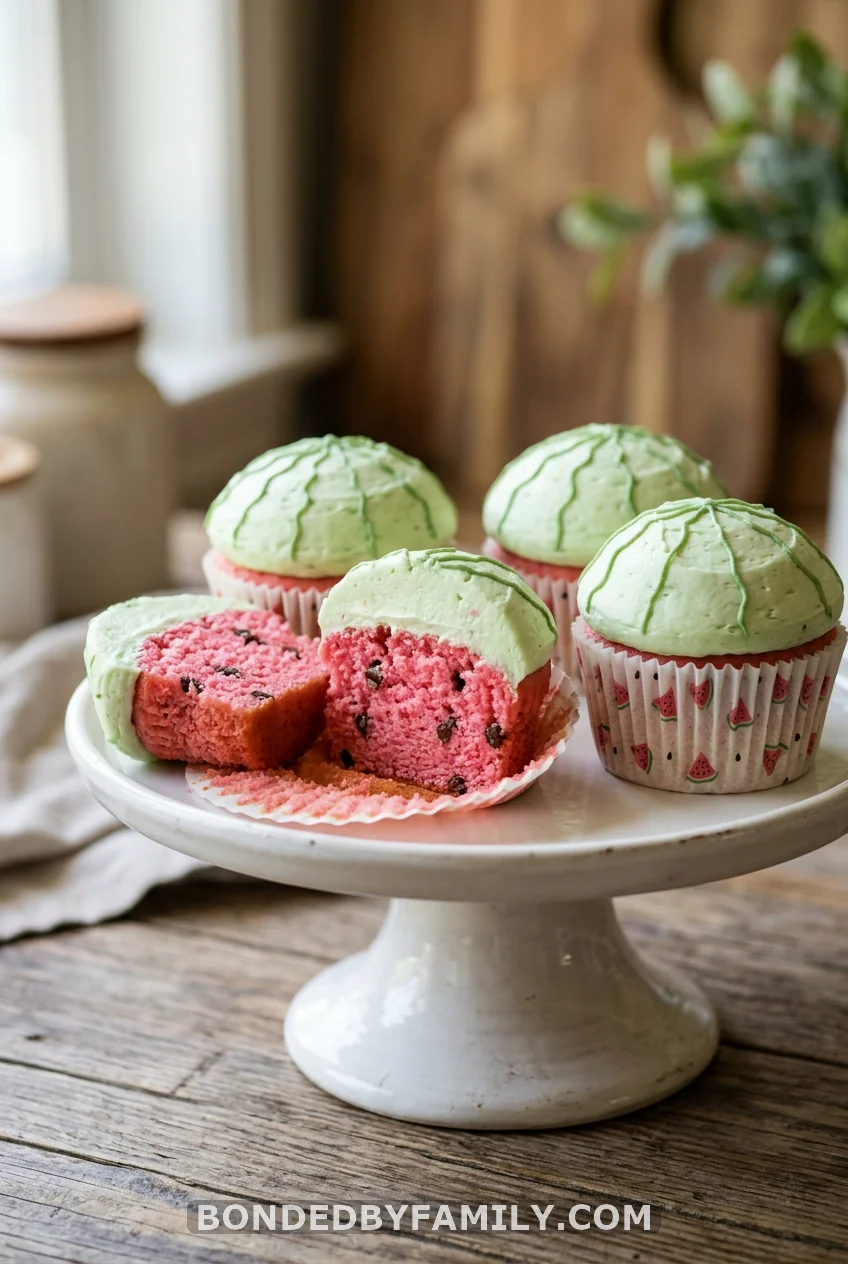 Watermelon Cupcakes With a Pink-or-Blue Surprise