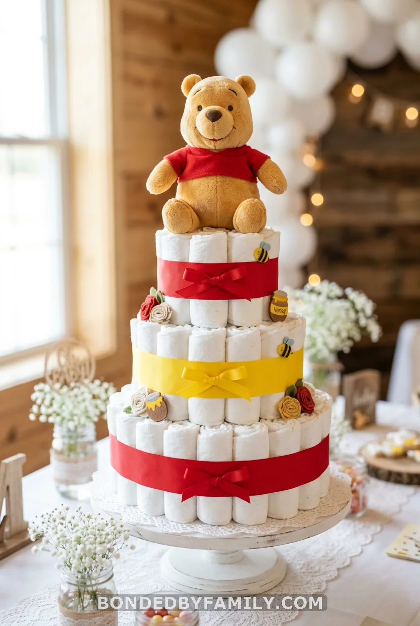 The Classic 3-Tier with Plush Pooh Topper