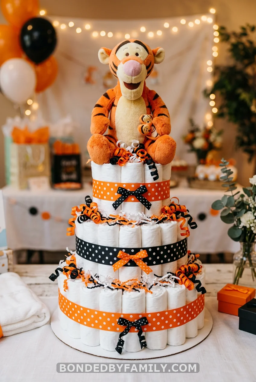 The Tigger-Striped Diaper Cake