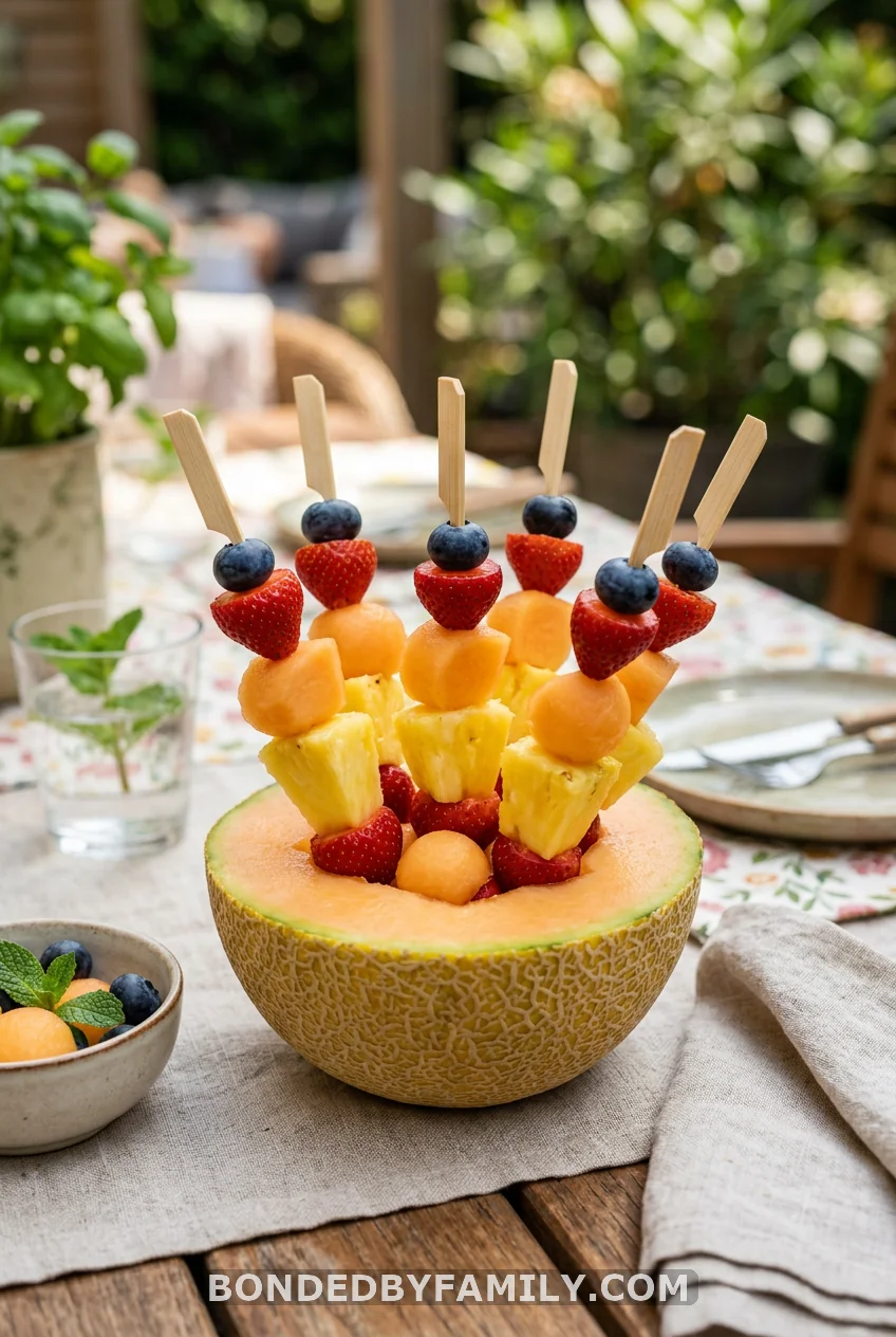 Fruit Skewers With a Blueberry Finish