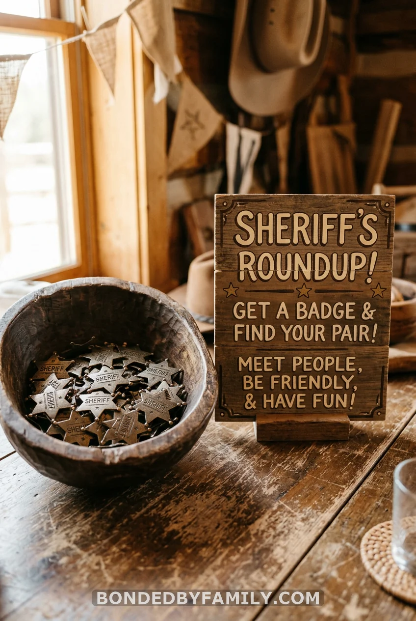 "Don't Say Baby" Sheriff Badge Game