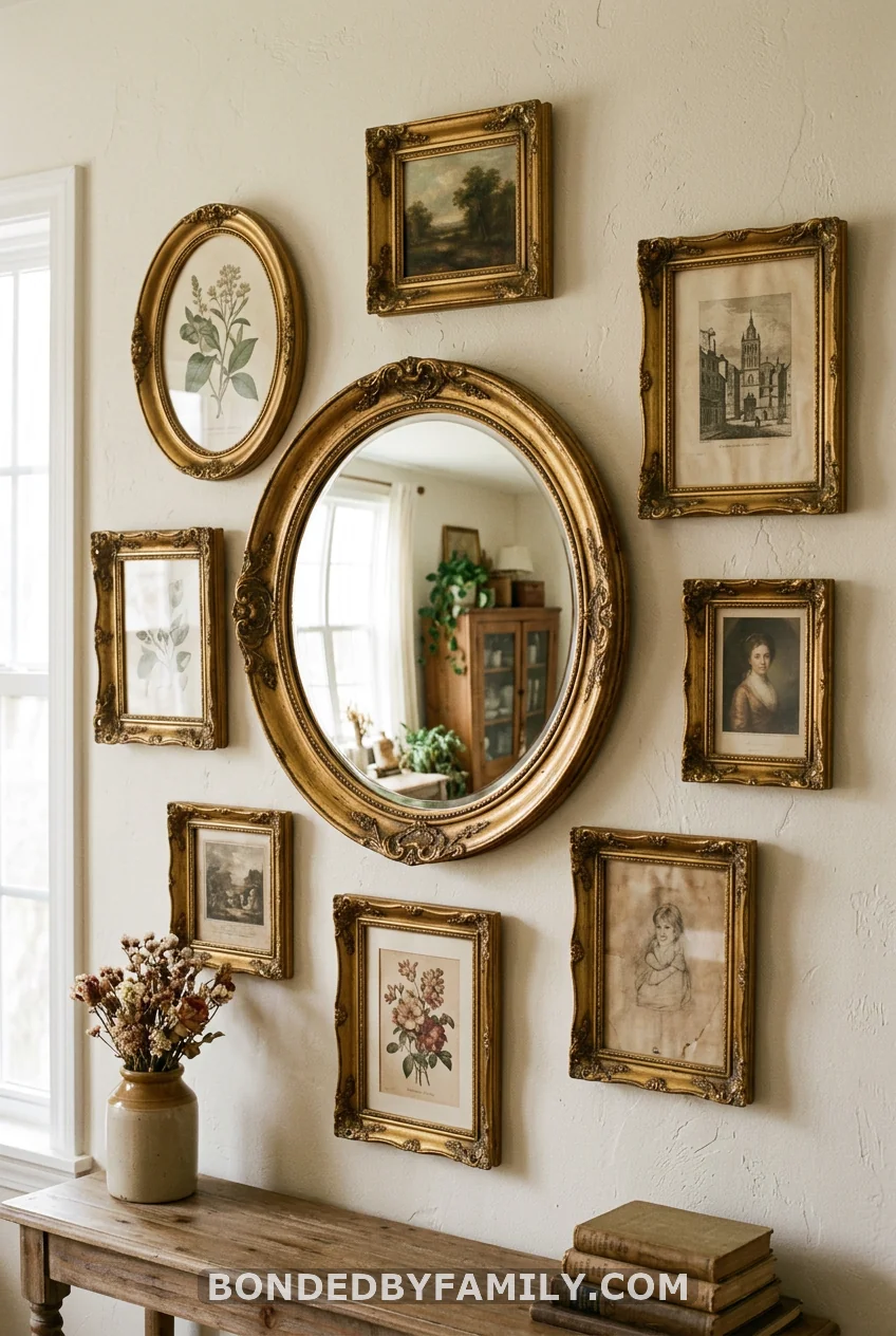 Vintage Mirror and Frame Cluster