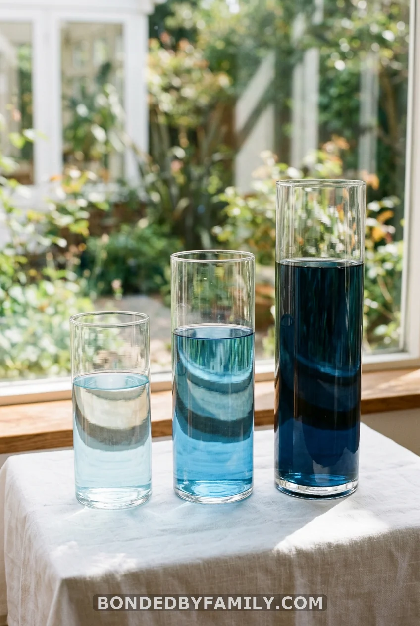 Monochrome Blue Vase Trio