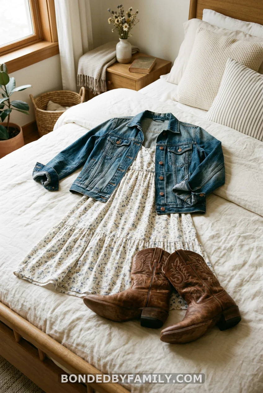 Blue Jean Cowboy Look for the Mom-to-Be