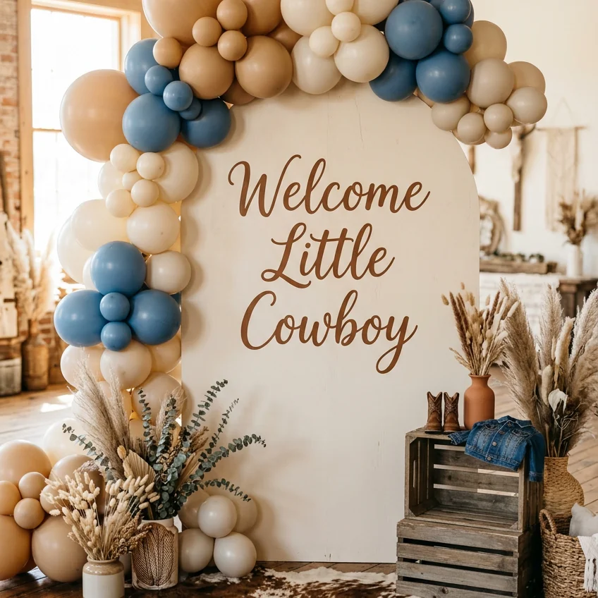 cow boy baby shower theme featured image
