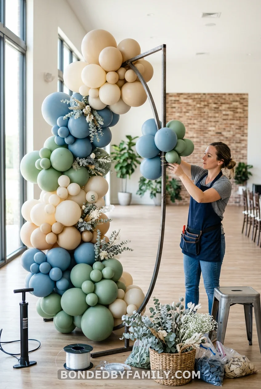 The Dusty Blue Balloon Arch Build