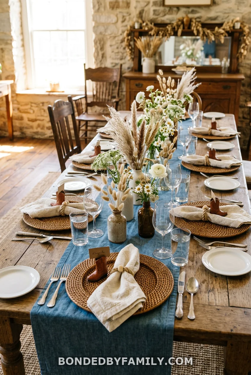 Denim and Cowboy Boots Tablescape
