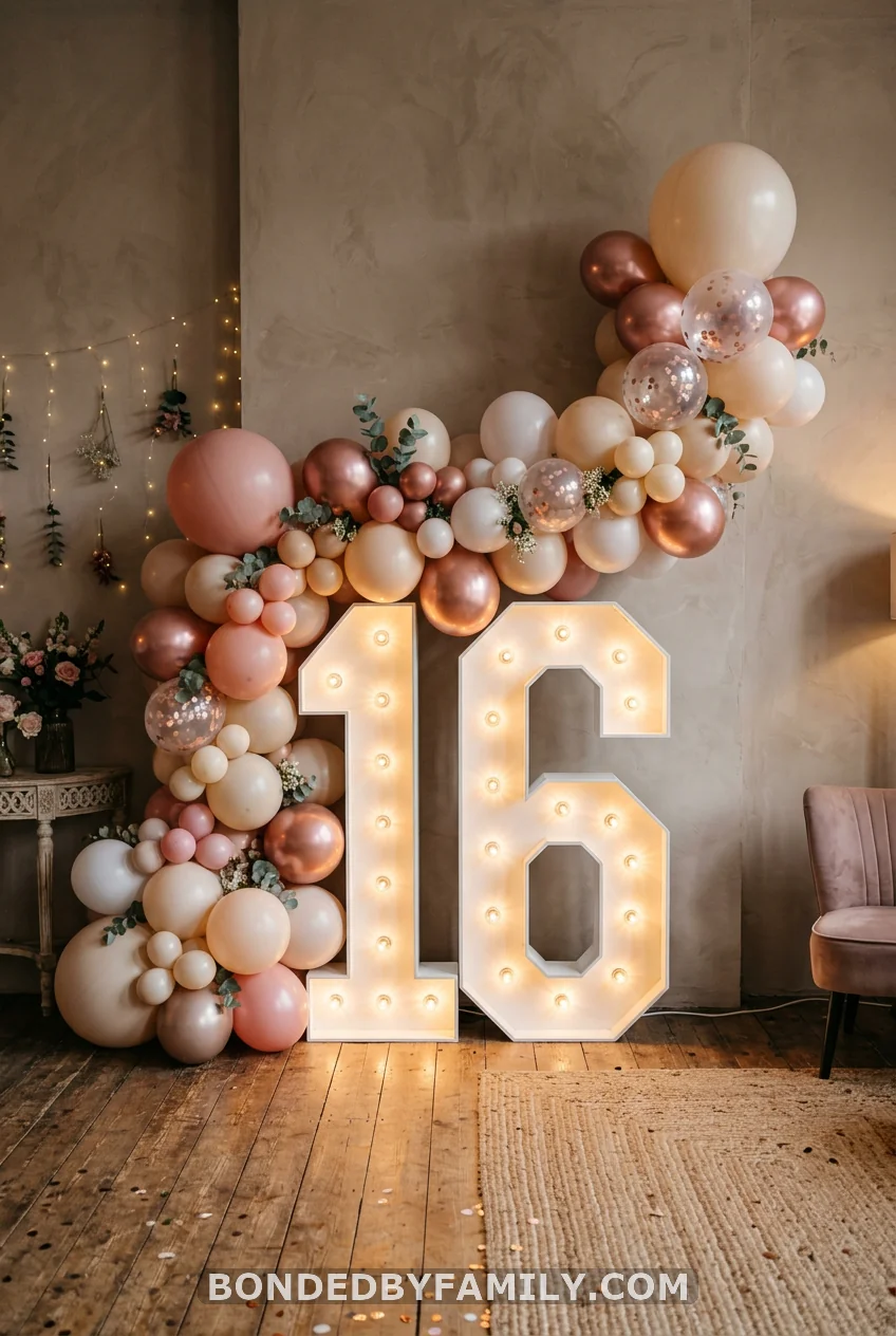 Marquee Number Lights With a DIY Photo Frame