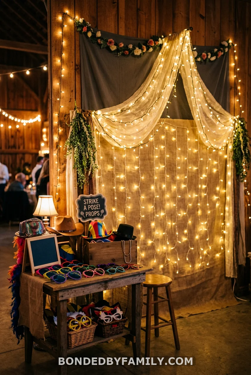 Photo Booth with a DIY Backdrop